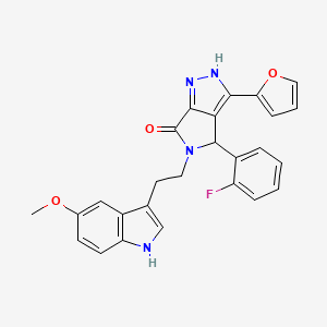 molecular formula C26H21FN4O3 B14941687 4-(2-fluorophenyl)-3-(furan-2-yl)-5-[2-(5-methoxy-1H-indol-3-yl)ethyl]-4,5-dihydropyrrolo[3,4-c]pyrazol-6(1H)-one 