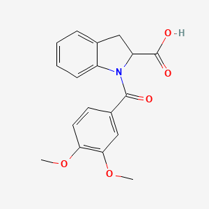 1-(3,4-Dimethoxybenzoyl)-2,3-dihydro-1H-indole-2-carboxylic acid