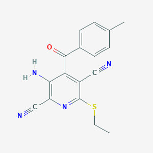 3-Amino-5-cyano-6-(ethylsulfanyl)-4-(4-methylbenzoyl)-2-pyridyl cyanide