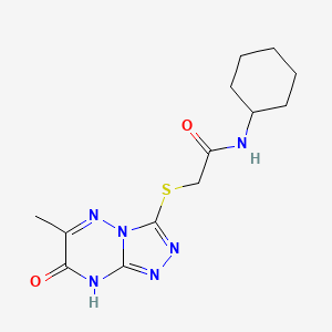 N-cyclohexyl-2-[(6-methyl-7-oxo-7,8-dihydro[1,2,4]triazolo[4,3-b][1,2,4]triazin-3-yl)sulfanyl]acetamide