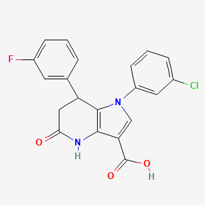 molecular formula C20H14ClFN2O3 B14941739 1-(3-chlorophenyl)-7-(3-fluorophenyl)-5-oxo-4,5,6,7-tetrahydro-1H-pyrrolo[3,2-b]pyridine-3-carboxylic acid 