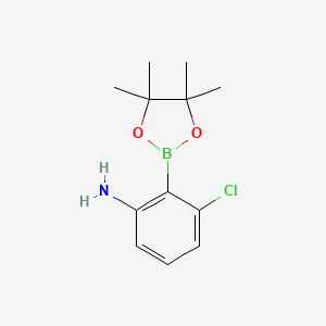 molecular formula C12H17BClNO2 B1494175 3-Chloro-2-(4,4,5,5-tetramethyl-1,3,2-dioxaborolan-2-yl)aniline 