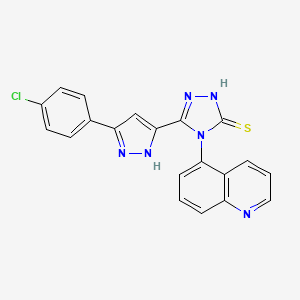 5-[3-(4-chlorophenyl)-1H-pyrazol-5-yl]-4-(quinolin-5-yl)-2,4-dihydro-3H-1,2,4-triazole-3-thione