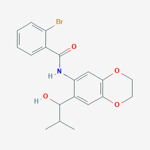 2-bromo-N-[7-(1-hydroxy-2-methylpropyl)-2,3-dihydro-1,4-benzodioxin-6-yl]benzamide