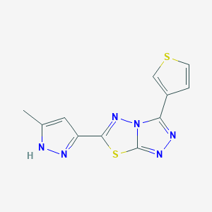 5-Methyl-3-[3-(thiophen-3-yl)-[1,2,4]triazolo[3,4-b][1,3,4]thiadiazol-6-yl]-1H-pyrazole