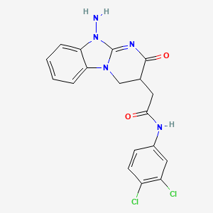 molecular formula C18H15Cl2N5O2 B14941957 2-(10-amino-2-oxo-2,3,4,10-tetrahydropyrimido[1,2-a]benzimidazol-3-yl)-N-(3,4-dichlorophenyl)acetamide 