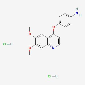 molecular formula C17H18Cl2N2O3 B1494196 4-(6,7-Dimethoxyquinolin-4-yloxy)benzenamine dihydrochloride 