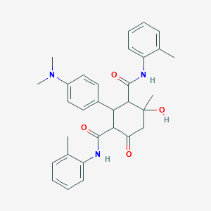 2-[4-(Dimethylamino)phenyl]-4-hydroxy-4-methyl-N1N3-bis(2-methylphenyl)-6-oxocyclohexane-13-dicarboxamide