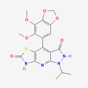 4-(6,7-Dimethoxy-1,3-benzodioxol-5-YL)-1-isopropyl-1H-pyrazolo[3,4-B][1,3]thiazolo[5,4-E]pyridine-3,6(2H,7H)-dione