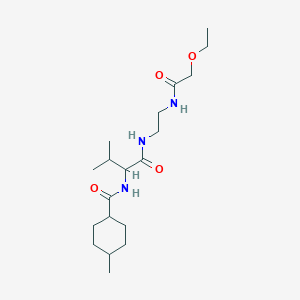 N-[1-({2-[(ethoxyacetyl)amino]ethyl}amino)-3-methyl-1-oxobutan-2-yl]-4-methylcyclohexanecarboxamide