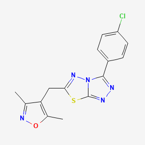 molecular formula C15H12ClN5OS B14942005 3-(4-Chlorophenyl)-6-[(3,5-dimethyl-1,2-oxazol-4-yl)methyl][1,2,4]triazolo[3,4-b][1,3,4]thiadiazole 