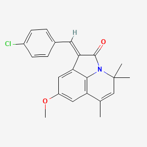 (1E)-1-(4-chlorobenzylidene)-8-methoxy-4,4,6-trimethyl-4H-pyrrolo[3,2,1-ij]quinolin-2(1H)-one