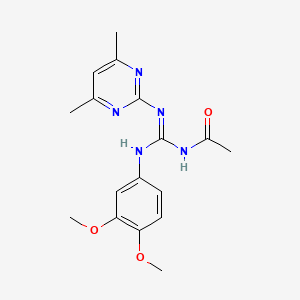 N-[(3,4-dimethoxyanilino)-[(4,6-dimethylpyrimidin-2-yl)amino]methylidene]acetamide