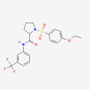 molecular formula C20H21F3N2O4S B14942036 1-[(4-ethoxyphenyl)sulfonyl]-N-[3-(trifluoromethyl)phenyl]prolinamide 