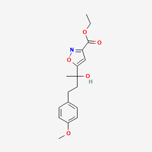 molecular formula C17H21NO5 B14942043 Ethyl 5-[2-hydroxy-4-(4-methoxyphenyl)butan-2-yl]-1,2-oxazole-3-carboxylate 