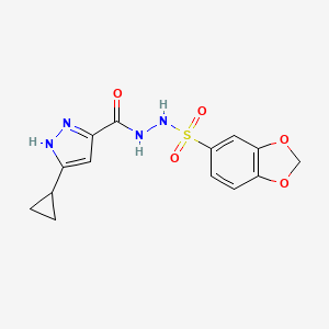 N'-(1,3-benzodioxol-5-ylsulfonyl)-3-cyclopropyl-1H-pyrazole-5-carbohydrazide