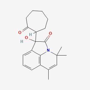 molecular formula C21H25NO3 B14942071 1-hydroxy-4,4,6-trimethyl-1-(2-oxocycloheptyl)-4H-pyrrolo[3,2,1-ij]quinolin-2(1H)-one 