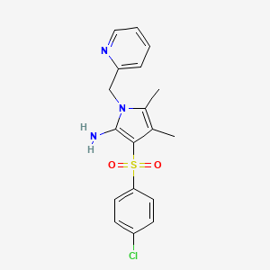 molecular formula C18H18ClN3O2S B14942083 3-[(4-chlorophenyl)sulfonyl]-4,5-dimethyl-1-(pyridin-2-ylmethyl)-1H-pyrrol-2-amine 