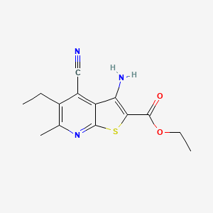 Ethyl 3-amino-4-cyano-5-ethyl-6-methylthieno[2,3-b]pyridine-2-carboxylate