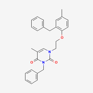 molecular formula C28H28N2O3 B14942090 3-Benzyl-1-[2-(2-benzyl-4-methylphenoxy)ethyl]-5-methyl-2,4(1H,3H)-pyrimidinedione 