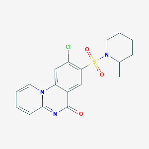 molecular formula C18H18ClN3O3S B14942110 9-chloro-8-[(2-methylpiperidin-1-yl)sulfonyl]-6H-pyrido[1,2-a]quinazolin-6-one 