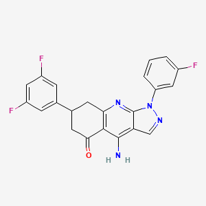 molecular formula C22H15F3N4O B14942125 4-Amino-7-(3,5-difluorophenyl)-1-(3-fluorophenyl)-1H,5H,6H,7H,8H-pyrazolo[3,4-B]quinolin-5-one 