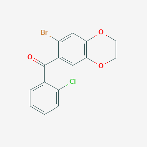 molecular formula C15H10BrClO3 B14942131 (7-Bromo-2,3-dihydro-1,4-benzodioxin-6-yl)(2-chlorophenyl)methanone 