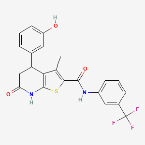 4-(3-hydroxyphenyl)-3-methyl-6-oxo-N-[3-(trifluoromethyl)phenyl]-4,5,6,7-tetrahydrothieno[2,3-b]pyridine-2-carboxamide