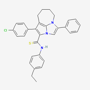 molecular formula C31H28ClN3S B14942171 1-(4-Chlorophenyl)-N~2~-(4-ethylphenyl)-4-phenyl-5,6,7,8-tetrahydro-2A,4A-diazacyclopenta[CD]azulene-2-carbothioamide 