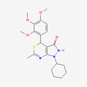 1-cyclohexyl-6-methyl-4-(2,3,4-trimethoxyphenyl)-1,4-dihydropyrazolo[3,4-d][1,3]thiazin-3(2H)-one