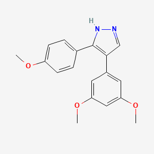 molecular formula C18H18N2O3 B14942178 4-(3,5-dimethoxyphenyl)-3-(4-methoxyphenyl)-1H-pyrazole 