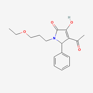 molecular formula C17H21NO4 B14942199 4-Acetyl-1-(3-ethoxypropyl)-3-hydroxy-5-phenyl-5H-pyrrol-2-one 