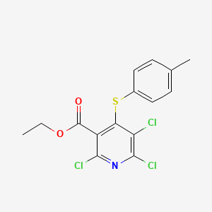 molecular formula C15H12Cl3NO2S B14942213 Ethyl 2,5,6-trichloro-4-[(4-methylphenyl)sulfanyl]nicotinate 