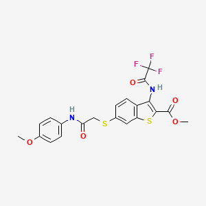 Methyl 6-({2-[(4-methoxyphenyl)amino]-2-oxoethyl}sulfanyl)-3-[(trifluoroacetyl)amino]-1-benzothiophene-2-carboxylate