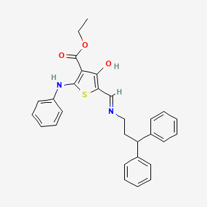 molecular formula C29H28N2O3S B14942227 Ethyl 2-anilino-5-{[(3,3-diphenylpropyl)amino]methylidene}-4-oxo-4,5-dihydrothiophene-3-carboxylate CAS No. 6117-02-8