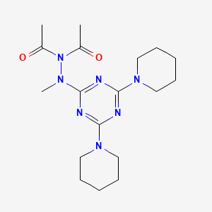 molecular formula C18H29N7O2 B14942230 N-acetyl-N'-[4,6-di(piperidin-1-yl)-1,3,5-triazin-2-yl]-N'-methylacetohydrazide 