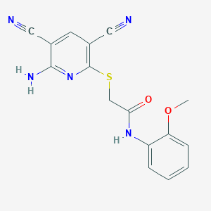 2-(6-amino-3,5-dicyanopyridin-2-yl)sulfanyl-N-(2-methoxyphenyl)acetamide