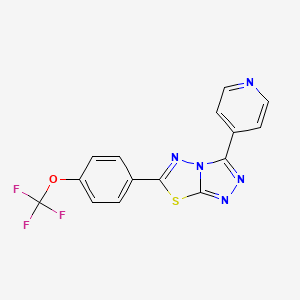 molecular formula C15H8F3N5OS B14942244 3-(Pyridin-4-yl)-6-[4-(trifluoromethoxy)phenyl][1,2,4]triazolo[3,4-b][1,3,4]thiadiazole 