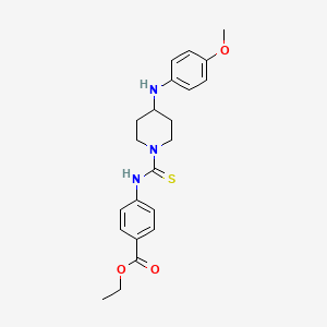 molecular formula C22H27N3O3S B14942280 Ethyl 4-[({4-[(4-methoxyphenyl)amino]piperidin-1-yl}carbonothioyl)amino]benzoate 