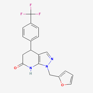 molecular formula C18H14F3N3O2 B14942305 1-(furan-2-ylmethyl)-4-[4-(trifluoromethyl)phenyl]-4,5-dihydro-1H-pyrazolo[3,4-b]pyridin-6-ol 