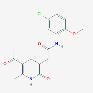 2-(5-acetyl-6-methyl-2-oxo-1,2,3,4-tetrahydropyridin-3-yl)-N-(5-chloro-2-methoxyphenyl)acetamide