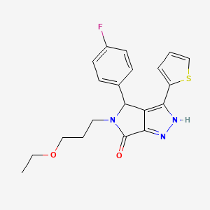 5-(3-ethoxypropyl)-4-(4-fluorophenyl)-3-(thiophen-2-yl)-4,5-dihydropyrrolo[3,4-c]pyrazol-6(1H)-one