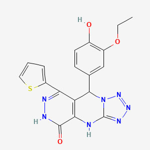 8-(3-ethoxy-4-hydroxyphenyl)-10-thiophen-2-yl-2,4,5,6,7,11,12-heptazatricyclo[7.4.0.03,7]trideca-1(9),3,5,10-tetraen-13-one