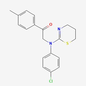 molecular formula C19H19ClN2OS B14942389 2-[(4-chlorophenyl)(5,6-dihydro-4H-1,3-thiazin-2-yl)amino]-1-(4-methylphenyl)ethanone 