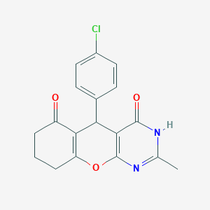 molecular formula C18H15ClN2O3 B14942395 5-(4-chlorophenyl)-2-methyl-5,7,8,9-tetrahydro-4H-chromeno[2,3-d]pyrimidine-4,6(3H)-dione 