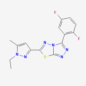 molecular formula C15H12F2N6S B14942420 3-(2,5-difluorophenyl)-6-(1-ethyl-5-methyl-1H-pyrazol-3-yl)[1,2,4]triazolo[3,4-b][1,3,4]thiadiazole 