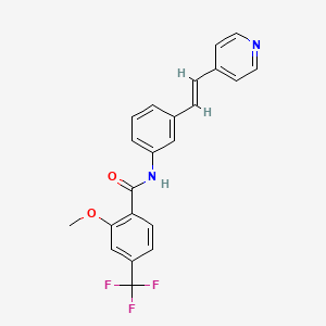 2-methoxy-N-{3-[(E)-2-(pyridin-4-yl)ethenyl]phenyl}-4-(trifluoromethyl)benzamide