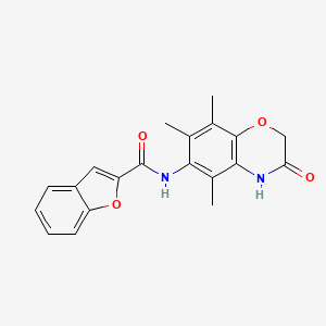 molecular formula C20H18N2O4 B14942497 N-(5,7,8-trimethyl-3-oxo-3,4-dihydro-2H-1,4-benzoxazin-6-yl)-1-benzofuran-2-carboxamide 