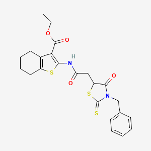 Ethyl 2-{[(3-benzyl-4-oxo-2-thioxo-1,3-thiazolidin-5-yl)acetyl]amino}-4,5,6,7-tetrahydro-1-benzothiophene-3-carboxylate