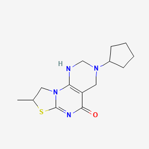 3-cyclopentyl-8-methyl-1,2,3,4,8,9-hexahydro-5H-pyrimido[5,4-e][1,3]thiazolo[3,2-a]pyrimidin-5-one